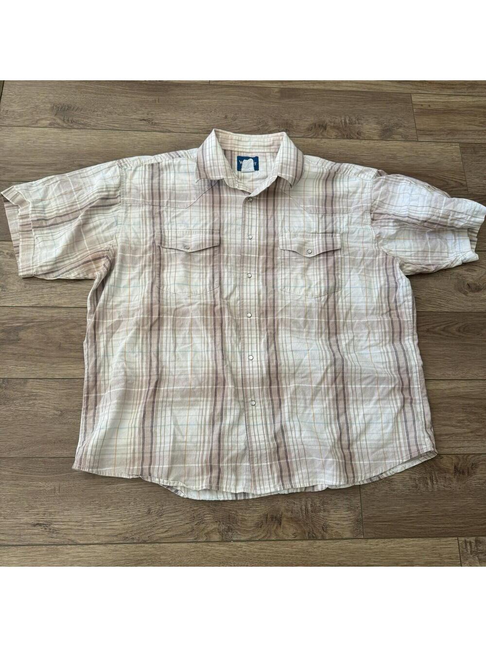 Vintage Wrangler Western Plaid Cowboy Snap Shirt Y2K
